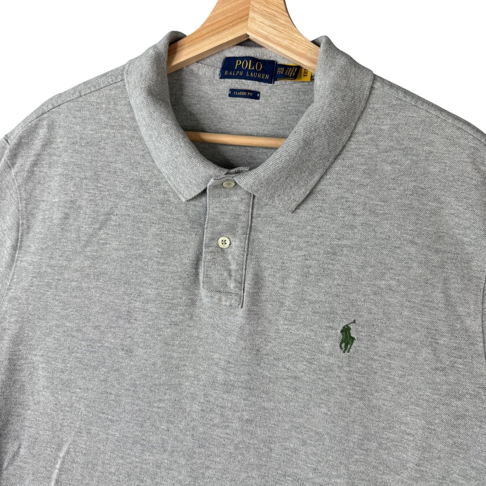 Polo Ralph Lauren Classic Fit Heather Grey Short Sleeve Pony Polo Shirt XXL